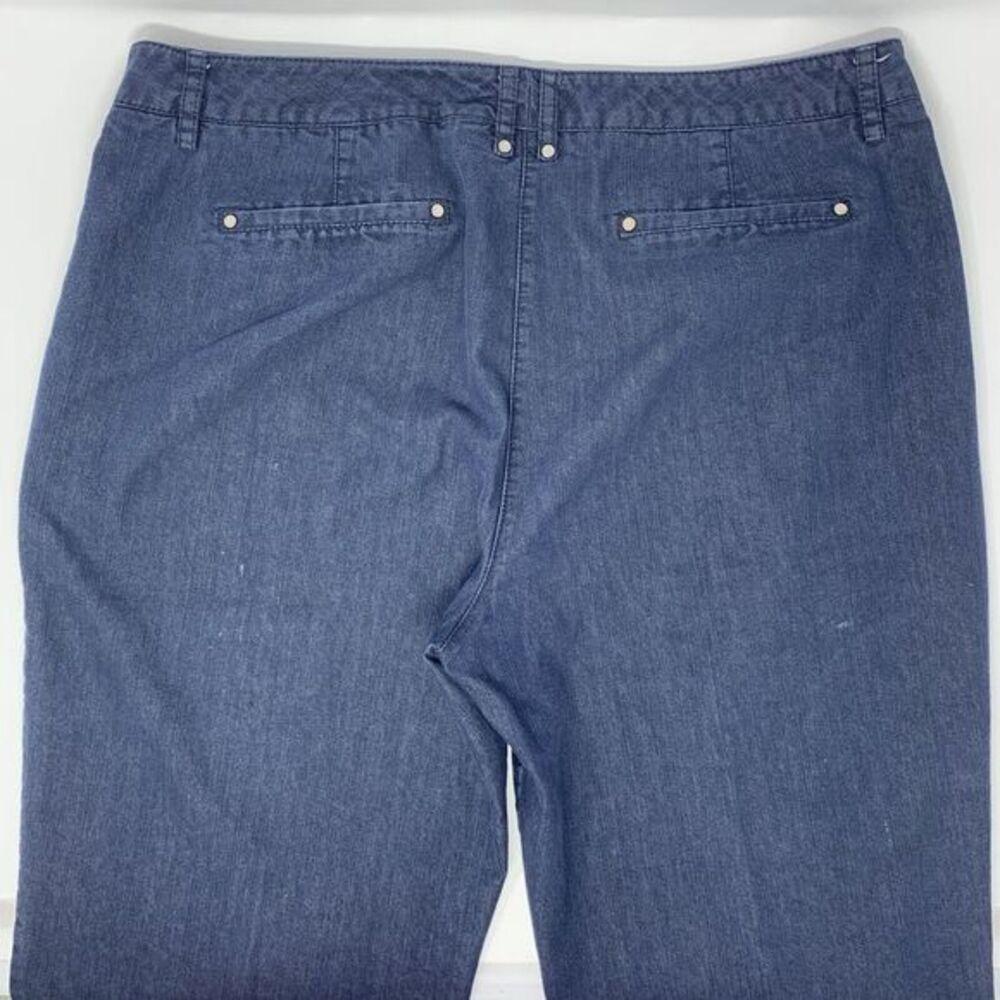 New Directions Navy Blue Cotton Blend Flat Front Women's Jeans Size 14 - Picture 3 of 7